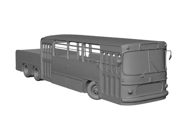 3D model for Vintage Red Articulated Bus