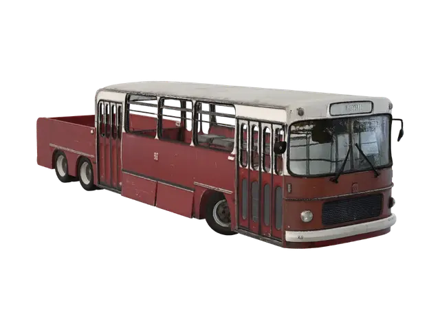 3D model for Vintage Red Articulated Bus