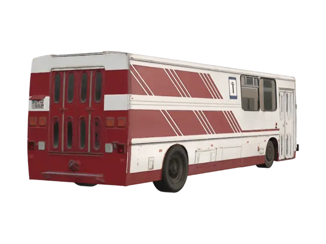 3D model for Retro Red and White Bus