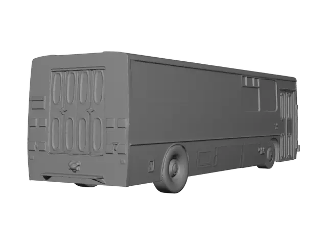 3D model for Retro Red and White Bus