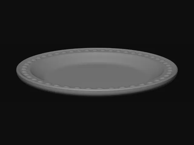 3D model for 요리 타이쿤 게임에 쓸 접시 3D 모델이 필요해 흰색 접시로 만들어줘