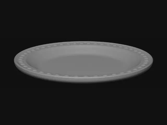 3D model for 요리 타이쿤 게임에 쓸 접시 3D 모델이 필요해 흰색 접시로 만들어줘