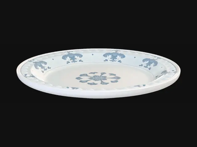 3D model for 요리 타이쿤 게임에 쓸 접시 3D 모델이 필요해 흰색 접시로 만들어줘