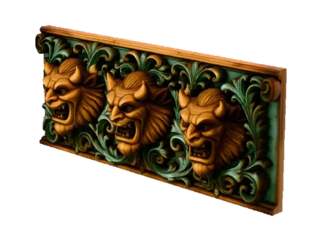 Gothic Gargoyles Moulding - Wallmounted 3D model, vytvořený pomocí AI