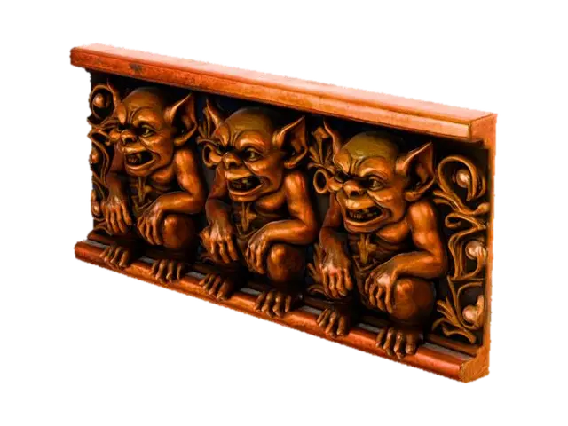 Gargoyle Trio Moulding - Wallmounted 3D model, vytvořený pomocí AI