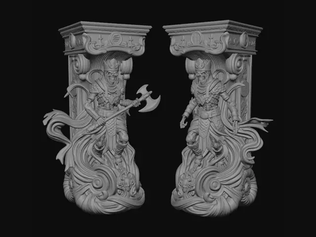3D model for Twin Skeletal Guardians