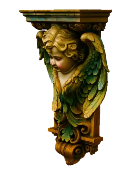 Cherubic Sconce Console 3D model, vytvořený pomocí AI