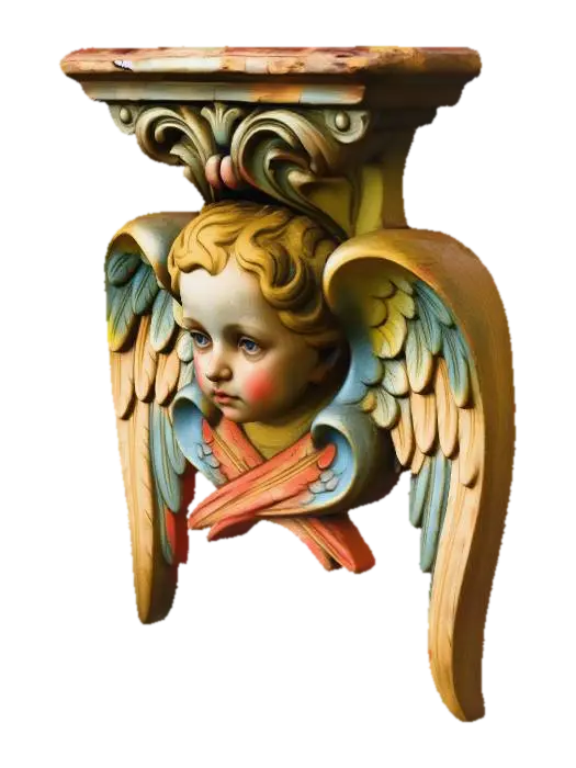 Ethereal Guardian Console - Cherubic 3D model, vytvořený pomocí AI