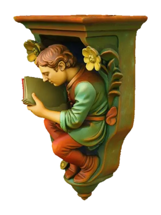 The Reader's Nook - Corbel 3D model, vytvořený pomocí AI