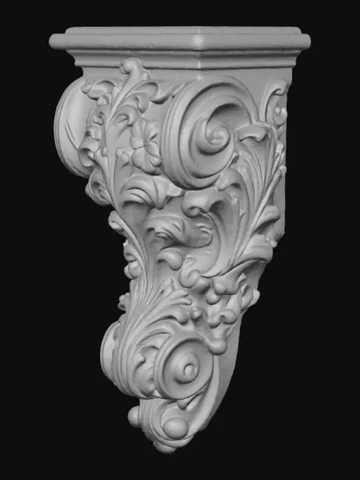 3D model for Floral Scrollwork Corbel