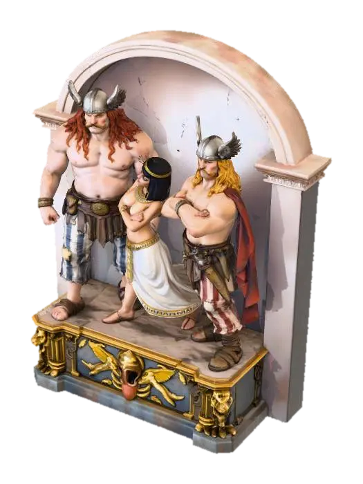 Warriors and Queen - Caricature 3D model, vytvořený pomocí AI