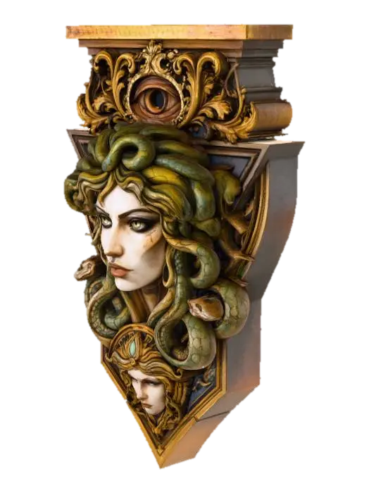 Medusa's Eye - Wallmounted 3D model, vytvořený pomocí AI