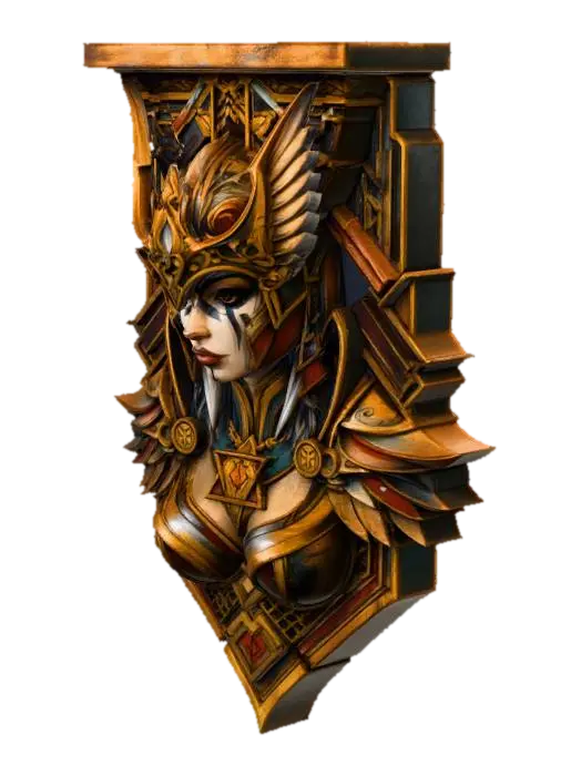 Valkyrie Guardian - Wallmounted 3D model, vytvořený pomocí AI