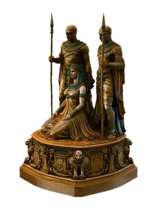 Cleopatra Mummy Guards 1 - Caricature 3D model, vytvořený pomocí AI