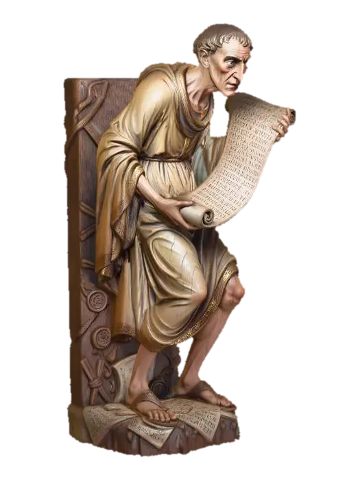 Modello 3D Scribe of the Scrolls, generato dall’IA