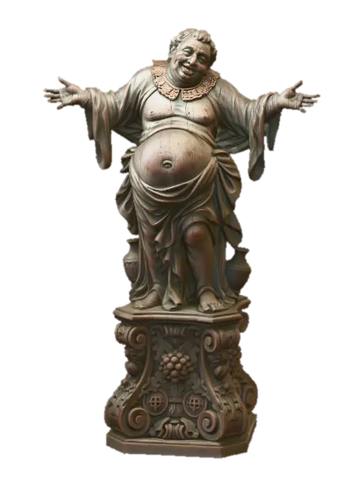 Laughing Buddha on an O rnate Pedestal 3D model, vytvořený pomocí AI