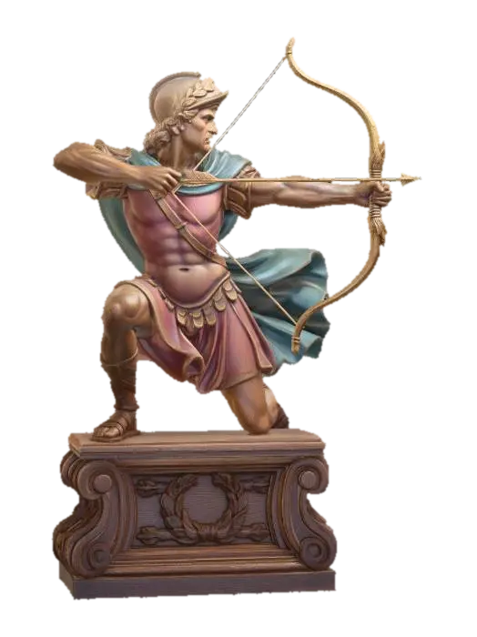 Archer of Victory - Courage 3D model, vytvořený pomocí AI