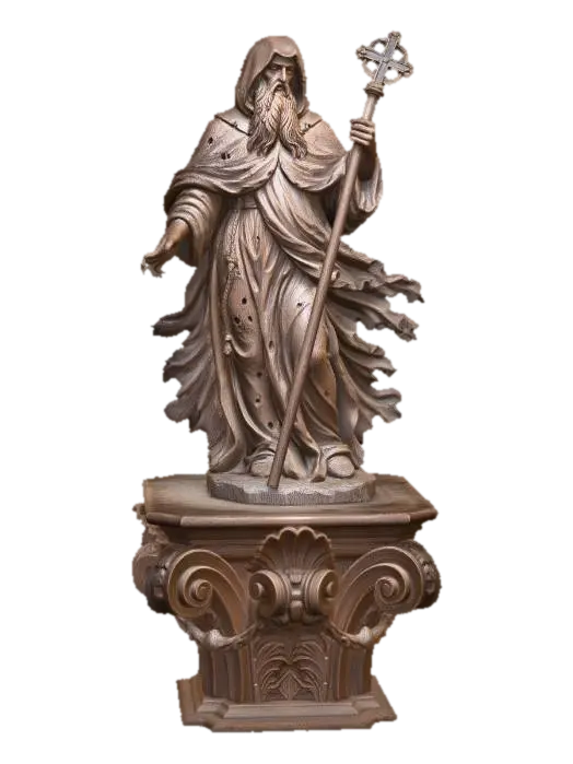 Saint with a Crosier - Devotional 3D model, vytvořený pomocí AI