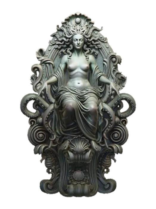 Coral Throne Queen - Wallmounted 3D model, vytvořený pomocí AI