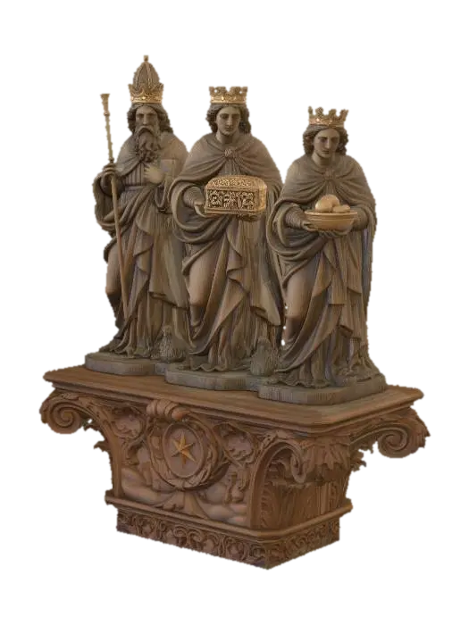 Three Wise Men - Nativity 3D model, vytvořený pomocí AI