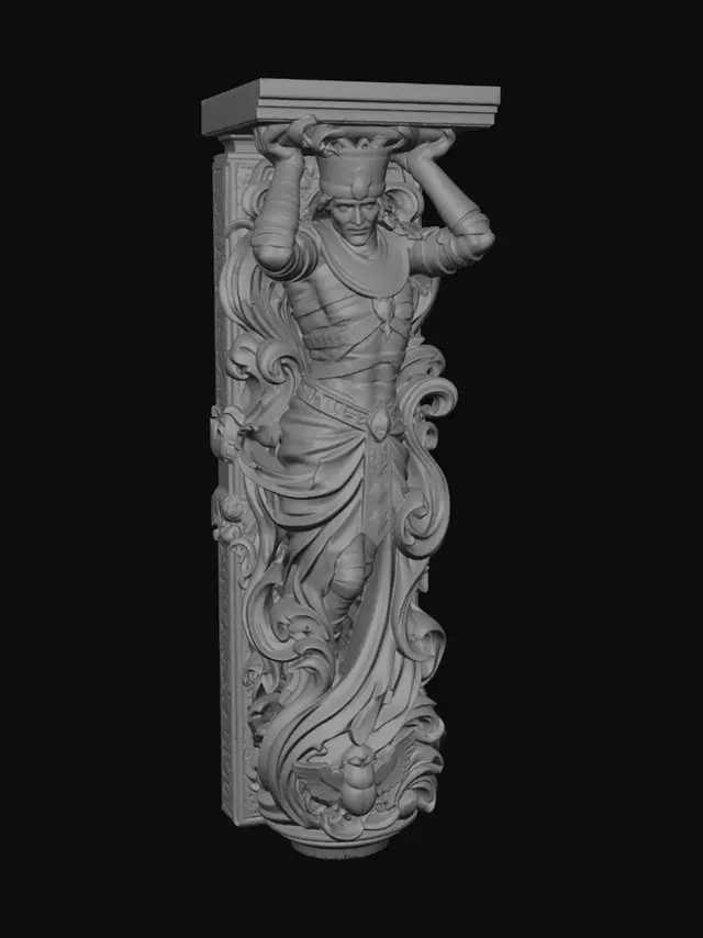 3D model for Golden Knight Caryatid