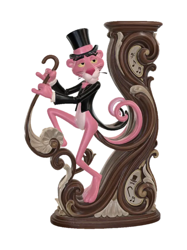 Hyper-realistic wooden carved Rococo–Art Nouveau caricatural chibi statue of a… - Theatrical 3D model, vytvořený pomocí AI