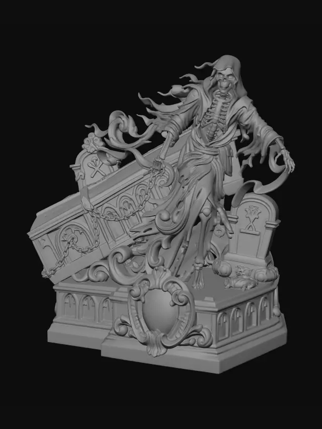 Gravestone Roccoco Free Coffin 3D Models - Download Instantly | Meshy
