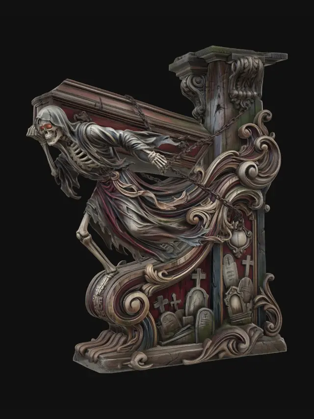 Gravestone Roccoco Free Coffin 3D Models - Download Instantly | Meshy