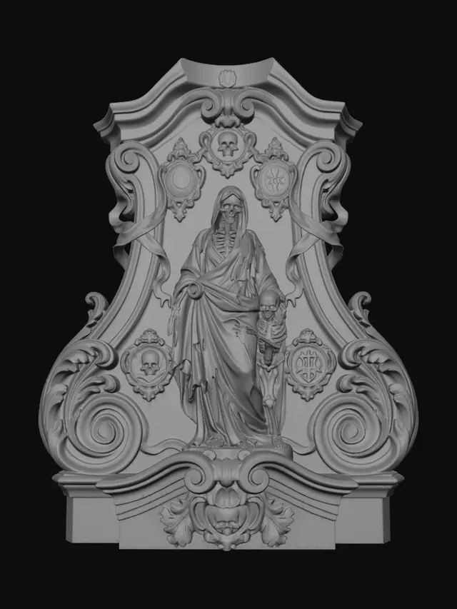 Gravestone Roccoco Free Tombstone 3D Models - Download Instantly | Meshy