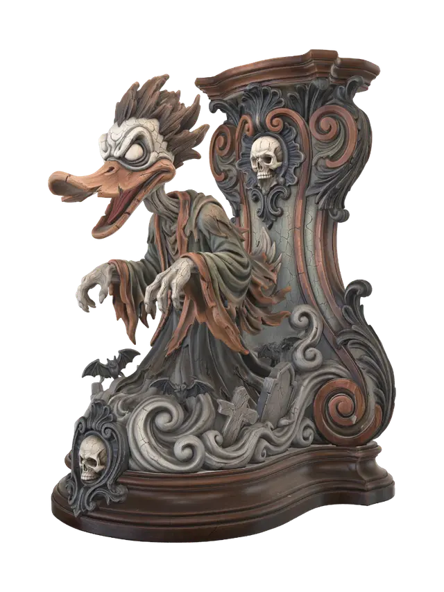 duck ghost - Polychrome 3D model, vytvořený pomocí AI