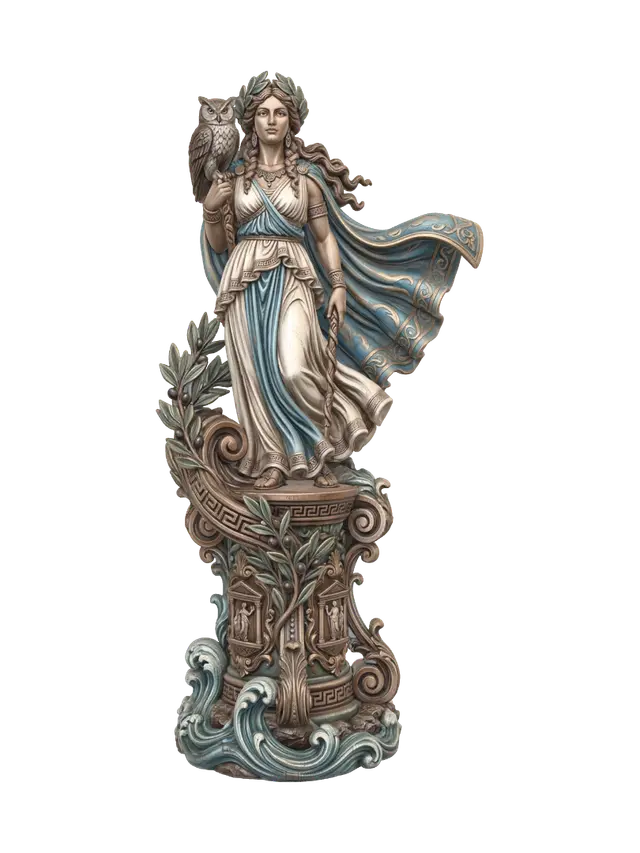 majestic owl goddess - Polychrome-3D-modell, genererad av AI