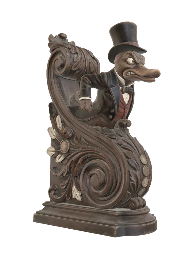 angry duck aristrocrat - Theatrical 3D model, vytvořený pomocí AI