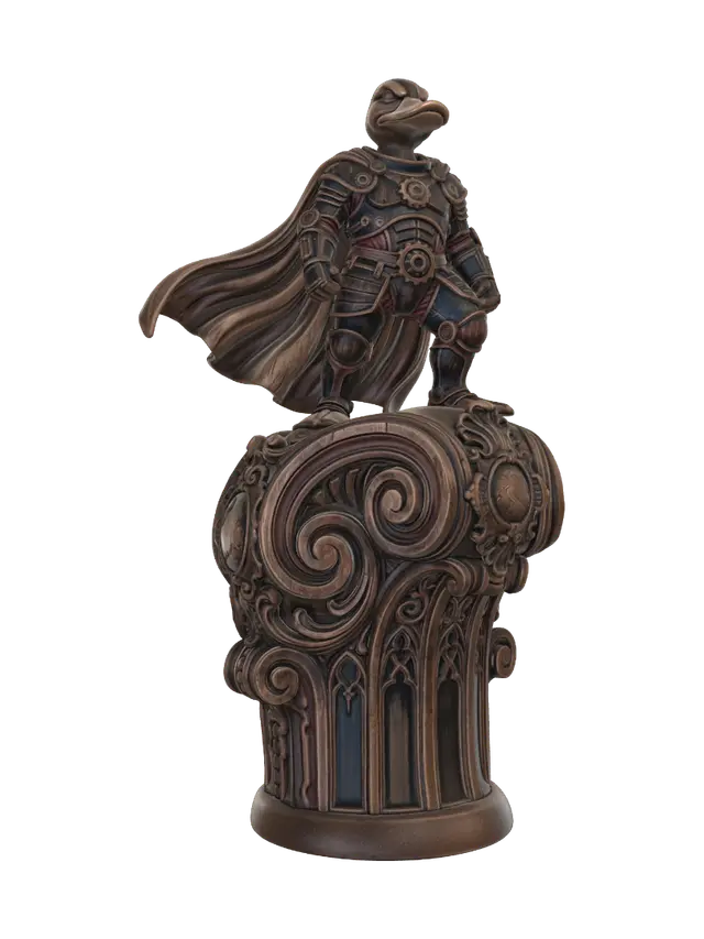 duck emperor 3D model, vytvořený pomocí AI