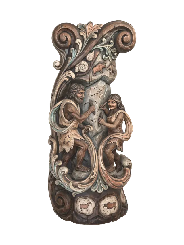 stoneage painters - Couple 3D model, vytvořený pomocí AI