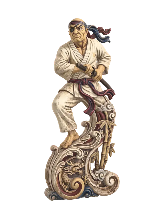 one eyed katana - Swordsman 3D model, vytvořený pomocí AI