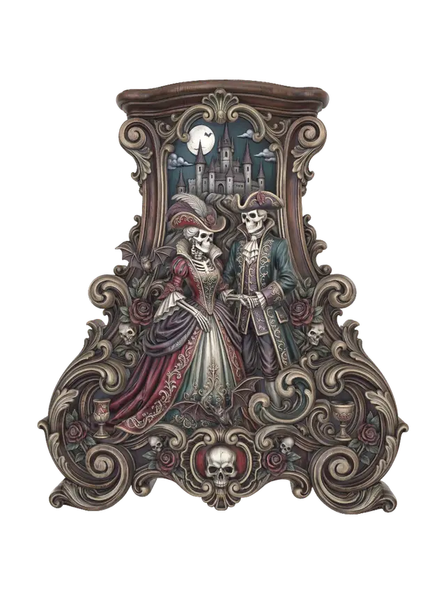 undead aristocrat couple 3D model, vytvořený pomocí AI