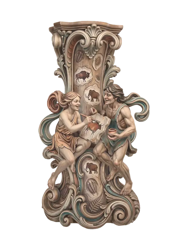 stoneage painters 2 - Couple 3D model, vytvořený pomocí AI