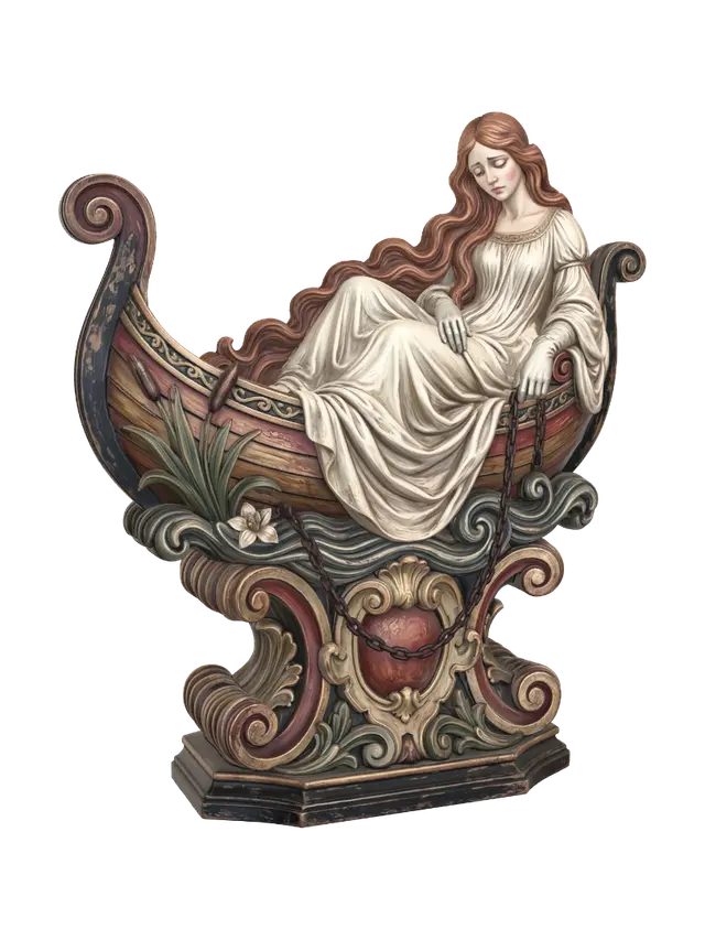 lady of shalott 2 - Redhair 3D model, vytvořený pomocí AI