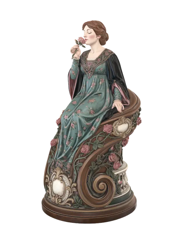 the soul of the rose - Woodcarving 3D model, vytvořený pomocí AI