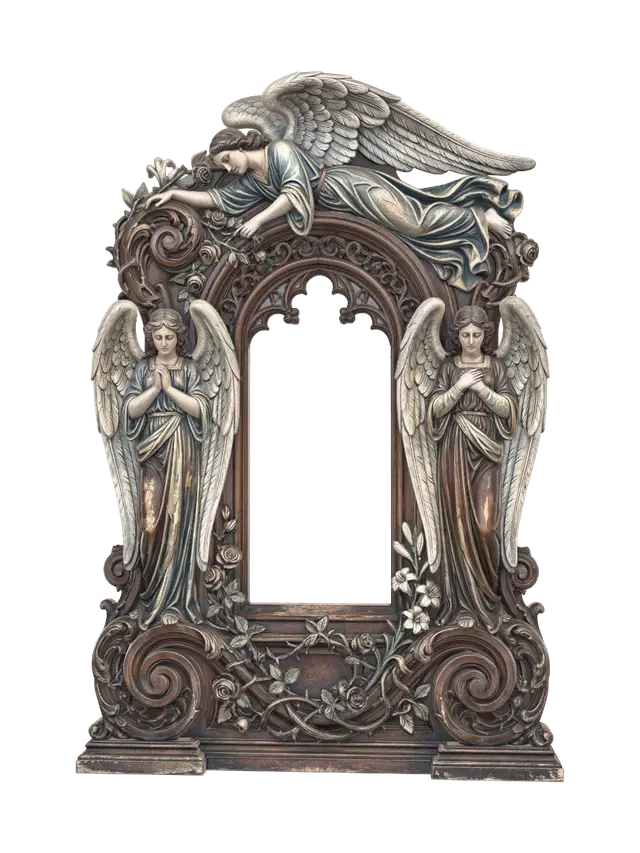 Modelo 3D de funery monument 3 wall - Artnouveau, gerado por IA