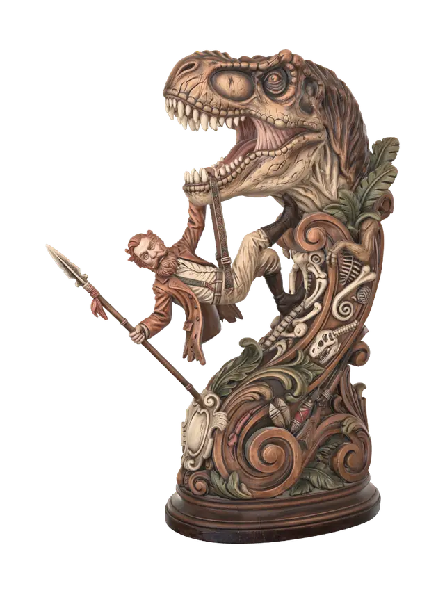 victorian jurassic adventure 3D model, vytvořený pomocí AI