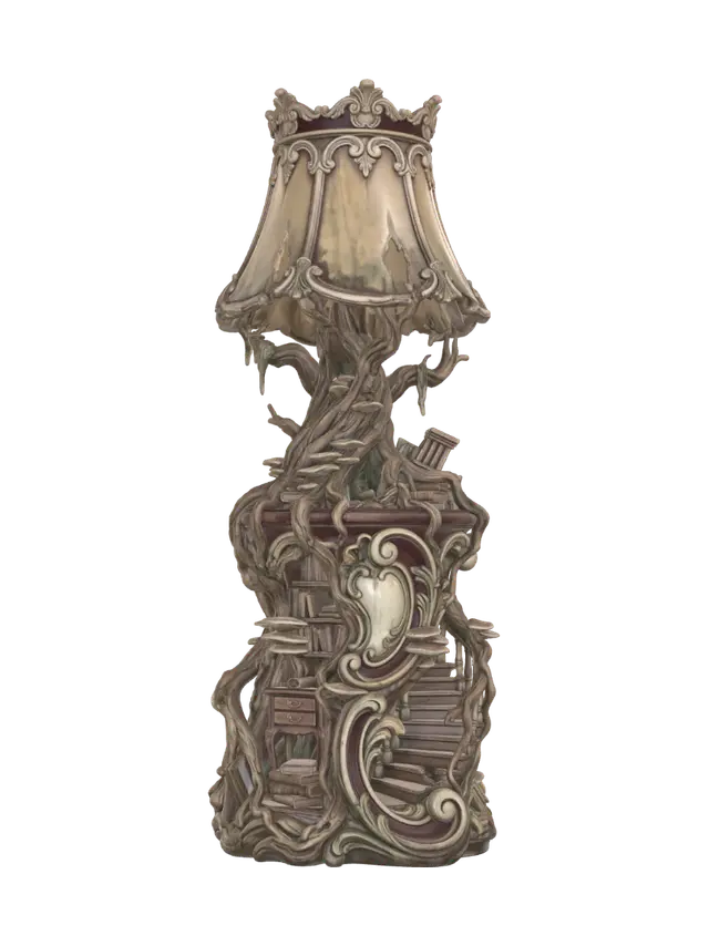 undead fairytale lighthouse - Polychrome-3D-modell, genererad av AI