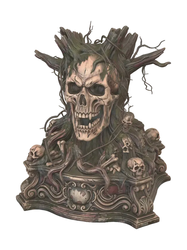 monstrous skull tree - Monstrosity 3D model, vytvořený pomocí AI