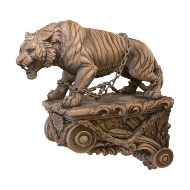 Caged Tiger - Bigcat 3D model, vytvořený pomocí AI