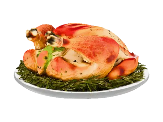 Golden Roast Delight, #Thanksgiving# - Delicacy 3D model, vytvořený pomocí AI