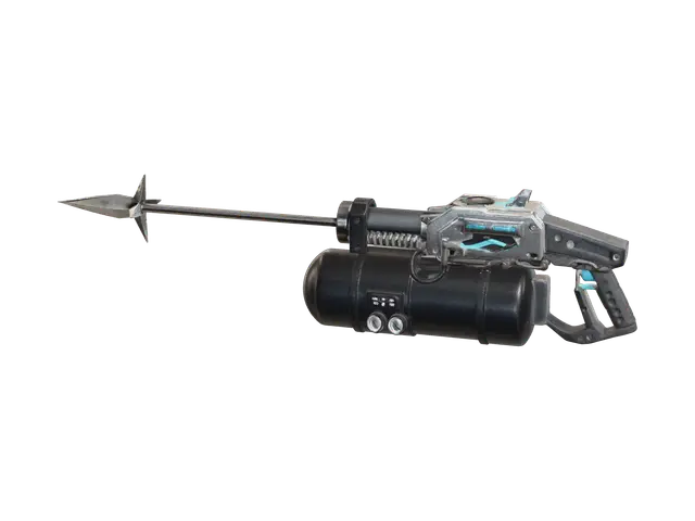 Stylized Gasharpoon Forsaken 3D model, vytvořený pomocí AI