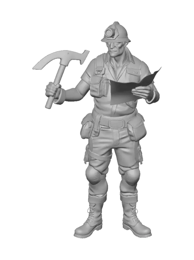 3D model for Bikinkan map dan karakter penambang beserta pickaxe