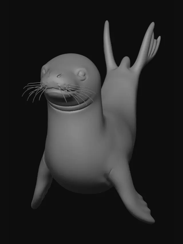 3D model for Character Turnaround - Spot Leopard Seal