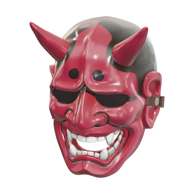 Kabuki Mask 3D model, vytvořený pomocí AI