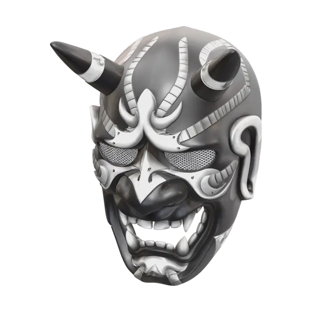 Realistic Kabuki Mask 3D model, vytvořený pomocí AI